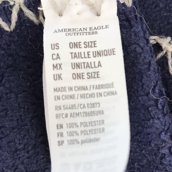 American Eagle Outfitters Stadium Blanket Large 50" X 60" Navy Red White Cozy - Picture 6 of 7